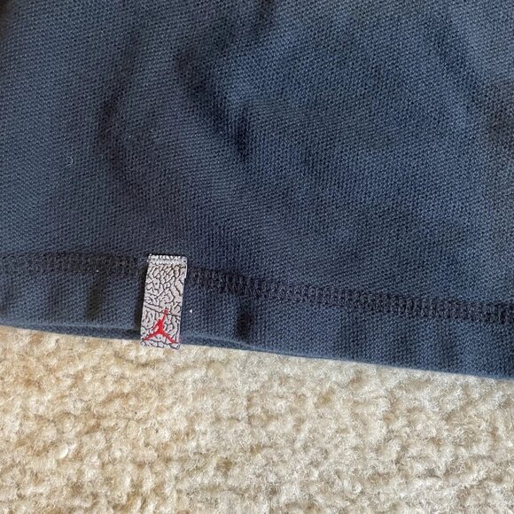 Vtg Jordan Polo Shirt Mens XXL Black Gray Embroidered Jumpman Nike Air Rugby Y2K - Picture 3 of 8